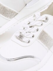 River Island White Girls Denim Diamonte Trainers - Image 4 of 4