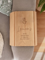 Personalised Floral Wooden Sofa Tray by PMC - Image 1 of 3