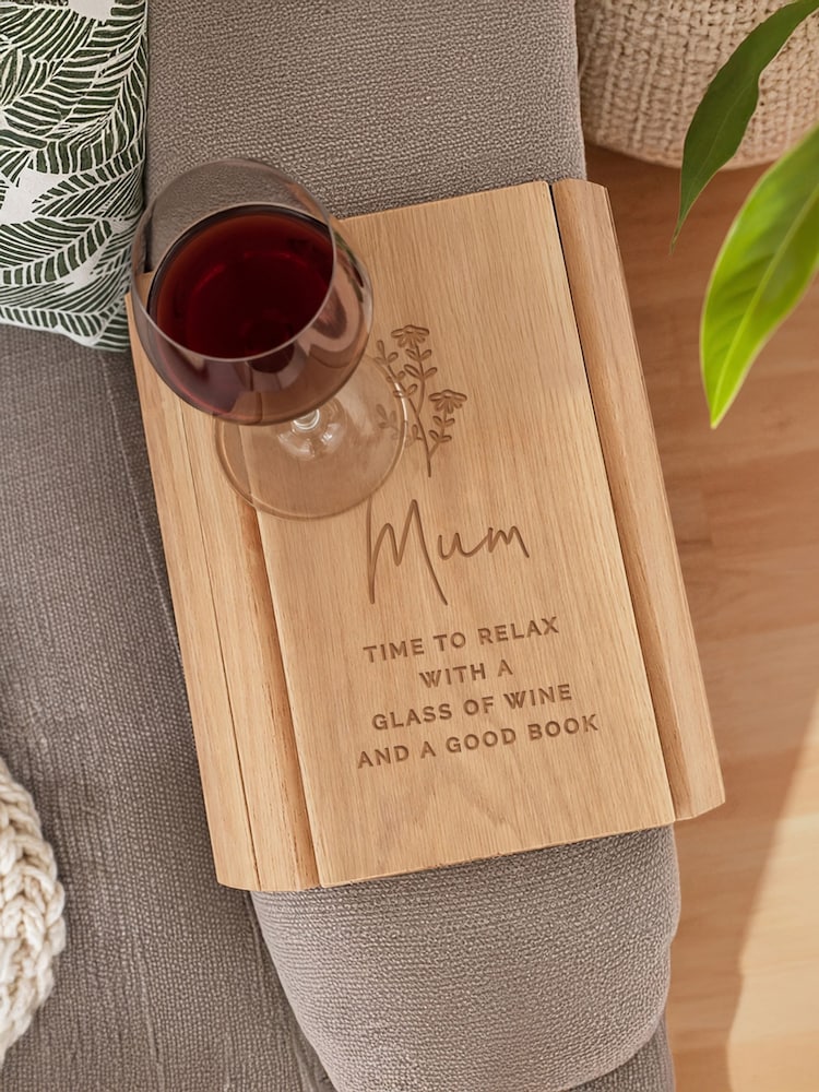 Personalised Floral Wooden Sofa Tray by PMC - Image 2 of 3 Personalised Floral Wooden Sofa Tray by PMC - Image 2 of 3
