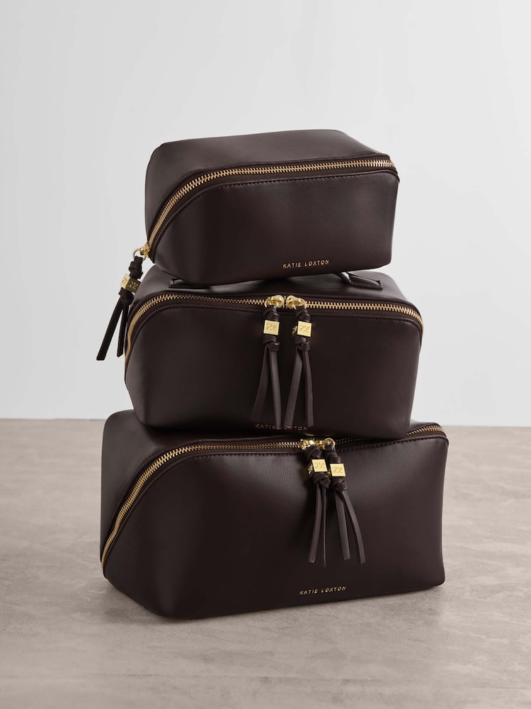 Chocolate marrom - Katie Loxton Soho Large Make Up / Wash Bag - Imagem 4 de 4