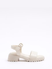 River Island Cream Girls Quilted Chunky Sandals - Image 1 of 4