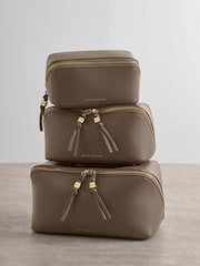 Katie Loxton Brown Soho Medium Make Up / Wash Bag - Image 4 of 4