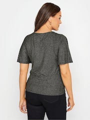 M&Co Black M&Co Angel Sleeve Shimmer Wrap Blouse - Image 3 of 4