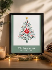 Personalised Christmas Tree Black Framed Poster Print by PMC - Image 4 of 7