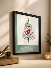 Personalised Christmas Tree Black Framed Poster Print by PMC - Image 5 of 7