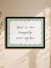 Personalised Sage Scallop Trim Black Framed Poster Print by PMC - Image 1 of 5