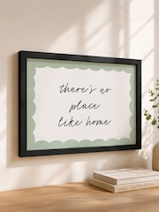 Personalised Sage Scallop Trim Black Framed Poster Print by PMC - Image 3 of 5