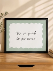 Personalised Sage Scallop Trim Black Framed Poster Print by PMC - Image 5 of 5