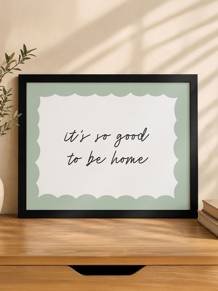 Personalised Sage Scallop Trim Black Framed Poster Print by PMC - Image 5 of 5 Personalised Sage Scallop Trim Black Framed Poster Print by PMC - Image 5 of 5