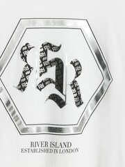 River Island White Boys Monogram RR T-Shirt - Image 2 of 3