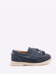 River Island Blue Boys Immy Suedette Tassel Loafers - Image 1 of 4