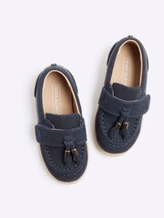 River Island Blue Boys Immy Suedette Tassel Loafers - Image 3 of 4