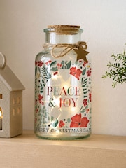 Personalised Peace & Joy LED Glass Jar by PMC - Image 2 of 2