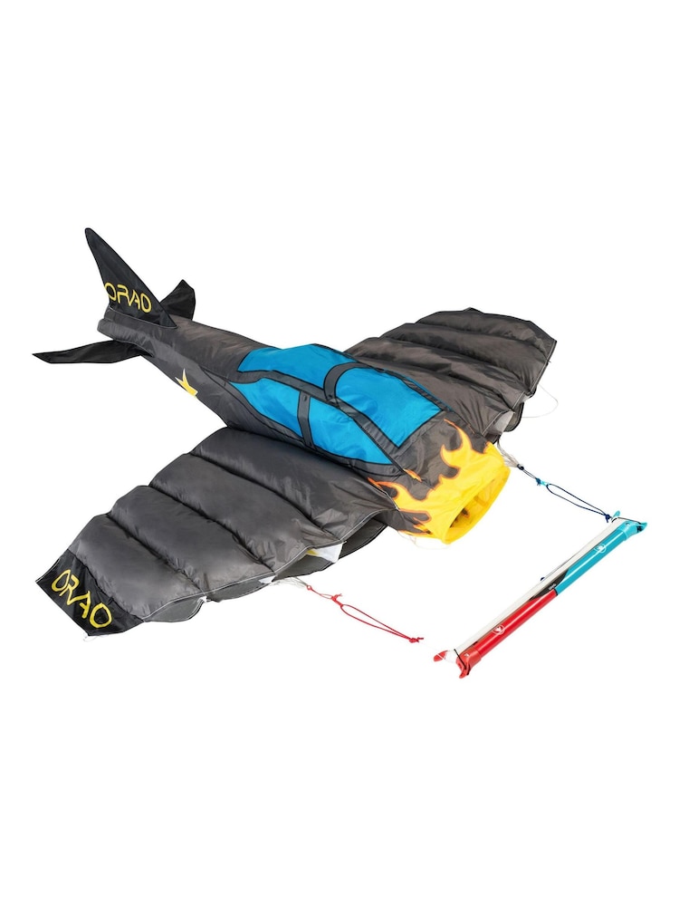 Decathlon Black 3D Plane 180 Kids' Stunt Kite Orao - Image 1 of 6