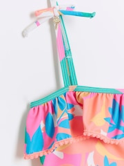River Island Multi Girls Tropical Tie Bikini - Image 3 of 4