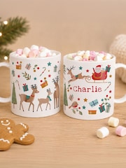 Personalised Christmas Pattern Plastic Mug by PMC - Image 2 of 2