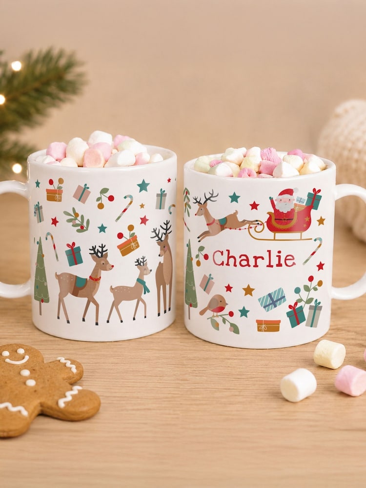 Personalised Christmas Pattern Plastic Mug by PMC - Image 2 of 2 Personalised Christmas Pattern Plastic Mug by PMC - Image 2 of 2