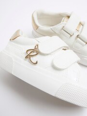 River Island White Girls Gold Glitter Trainers - Image 4 of 4