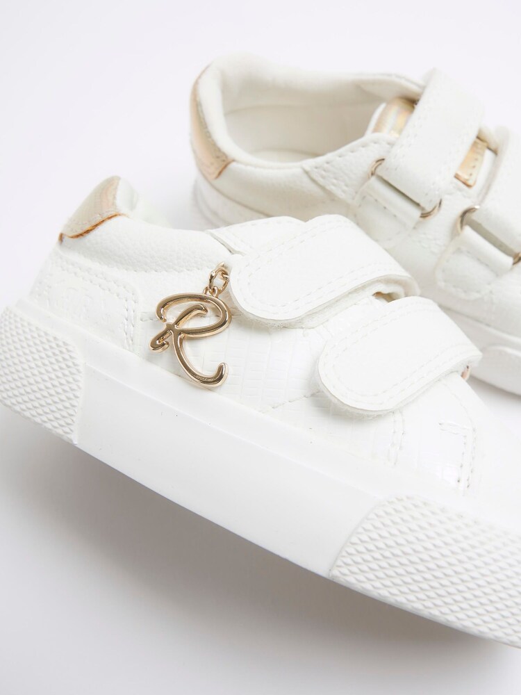 River Island White Girls Gold Glitter Trainers - Image 4 of 4