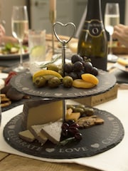 The Just Slate Company Love & Celebrate 2 Tier Serving Stand - Image 1 of 2