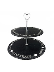 The Just Slate Company Love & Celebrate 2 Tier Serving Stand - Image 2 of 2