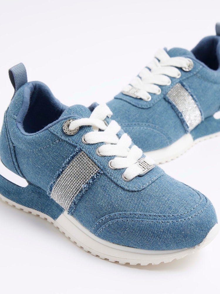 Footwear River Island Blue Trainers River Island Denim Trainers