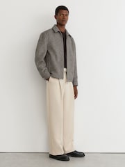 Reiss Stone Atwell Relaxed-Fit Belted Trousers - Image 1 of 7
