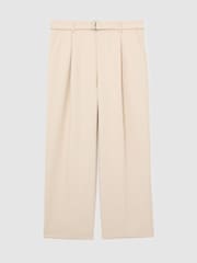 Reiss Stone Atwell Relaxed-Fit Belted Trousers - Image 3 of 7