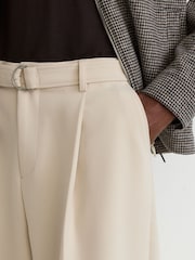 Reiss Stone Atwell Relaxed-Fit Belted Trousers - Image 5 of 7