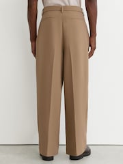 Reiss Camel Brown Atwell Relaxed-Fit Belted Trousers - Image 5 of 7