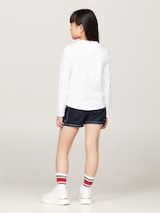 Tommy Hilfiger White Girls Essential Long Sleeve 100% Cotton T-Shirt - Image 2 of 5