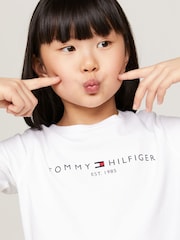 Tommy Hilfiger White Girls Essential Long Sleeve 100% Cotton T-Shirt - Image 3 of 5