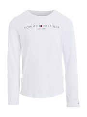 Tommy Hilfiger White Girls Essential Long Sleeve 100% Cotton T-Shirt - Image 4 of 5