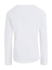 Tommy Hilfiger White Girls Essential Long Sleeve 100% Cotton T-Shirt - Image 5 of 5