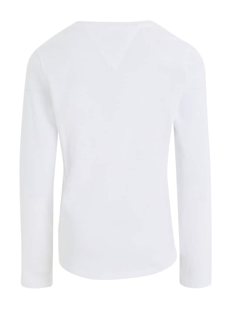 Tommy Hilfiger White Girls Essential Long Sleeve 100% Cotton T-Shirt - Image 5 of 5