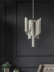 Libra Interiors Silver Small Niagara Chain 6 Bulb Pendant Ceiling Light - Image 1 of 4