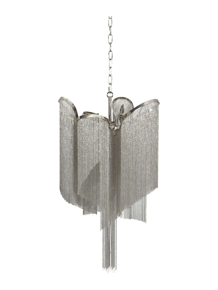 Libra Interiors Silver Small Niagara Chain 6 Bulb Pendant Ceiling Light - Image 2 of 4