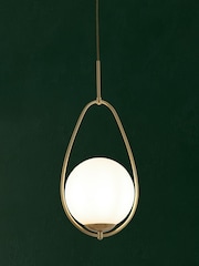 Searchlight Gold Amy Opal Glass Ceiling Light Pendant - Image 1 of 3