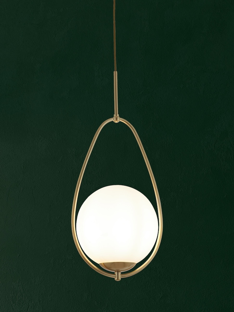 Searchlight Gold Amy Opal Glass Ceiling Light Pendant - Image 1 of 3