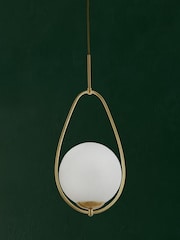 Searchlight Gold Amy Opal Glass Ceiling Light Pendant - Image 2 of 3