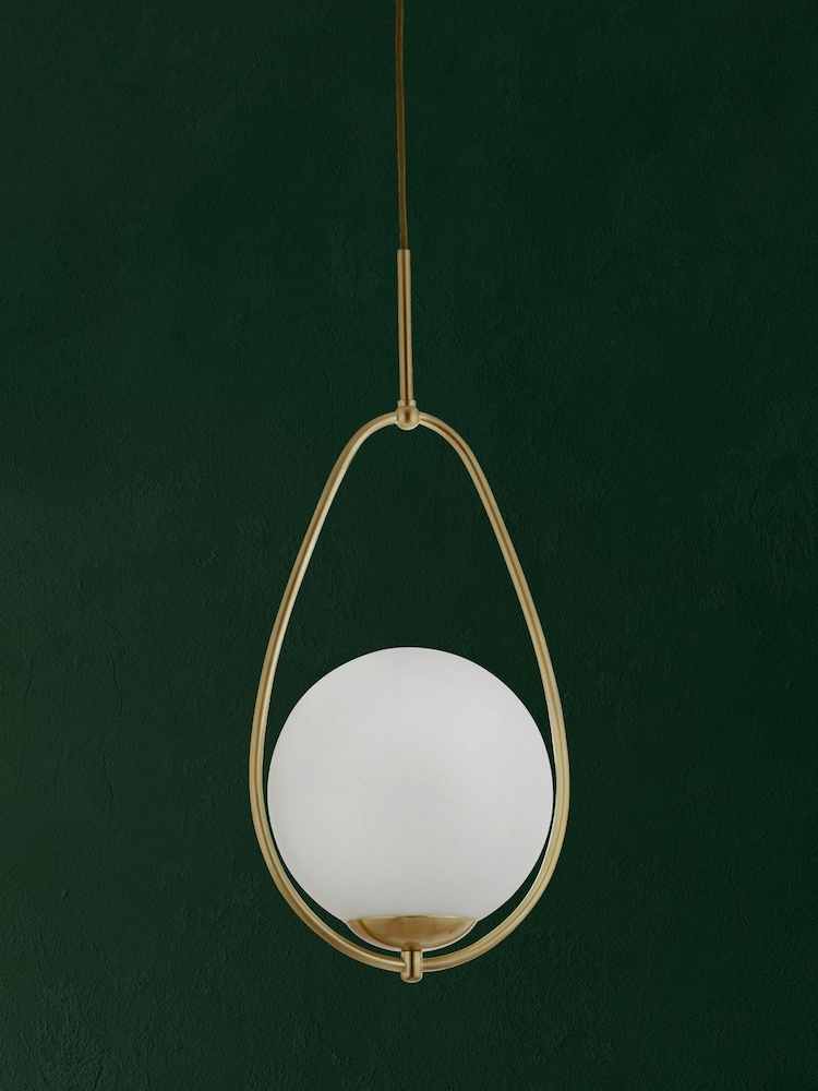 Searchlight Gold Amy Opal Glass Ceiling Light Pendant - Image 2 of 3 Searchlight Gold Amy Opal Glass Ceiling Light Pendant - Image 2 of 3