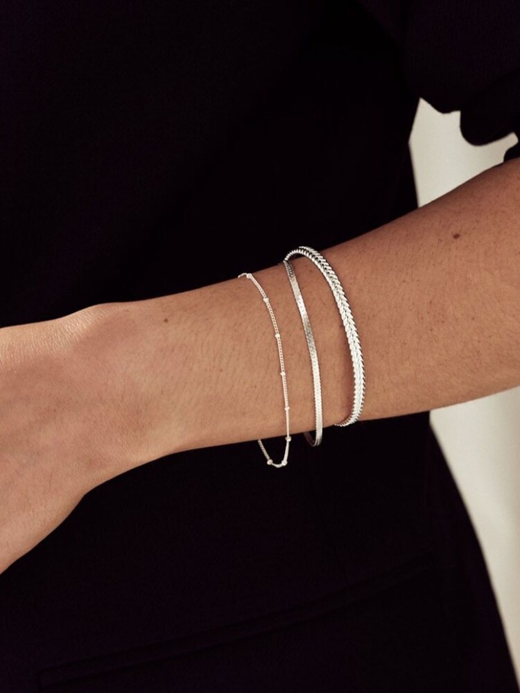Orelia 925 Sterling Silver Satellite and Flat Curb Chain - Image 2 of 2