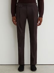 aubergine poupre - Pantalons ajustés en coton mélangé avec ajusteur latéral Reiss Float - Image 3 de 6