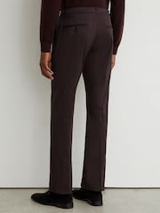 aubergine poupre - Pantalons ajustés en coton mélangé avec ajusteur latéral Reiss Float - Image 5 de 6