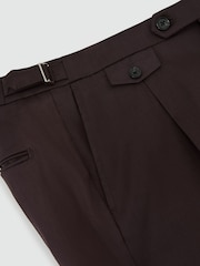 aubergine poupre - Pantalons ajustés en coton mélangé avec ajusteur latéral Reiss Float - Image 6 de 6