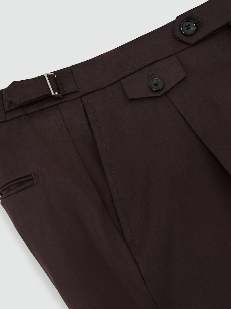 aubergine poupre - Pantalons ajustés en coton mélangé avec ajusteur latéral Reiss Float - Image 6 de 6