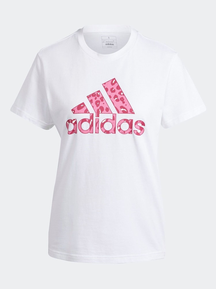 adidas White 100% Cotton Sportswear Animal Print Graphic T-Shirt - Image 7 of 7 adidas White 100% Cotton Sportswear Animal Print Graphic T-Shirt - Image 7 of 7