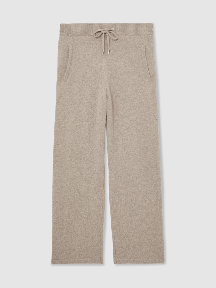 Reiss Taupe Melange Bryant 100% Cashmere Relaxed-Fit Joggers - Image 2 of 6