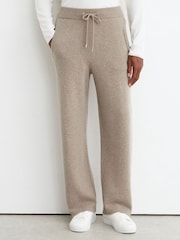 Reiss Taupe Melange Bryant 100% Cashmere Relaxed-Fit Joggers - Image 3 of 6