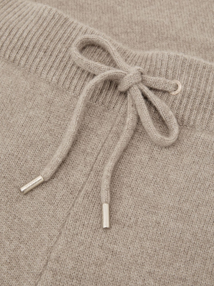 Reiss Taupe Melange Bryant 100% Cashmere Relaxed-Fit Joggers - Image 6 of 6